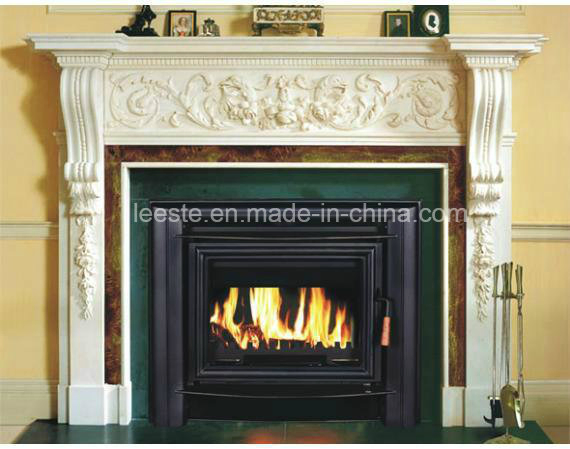 Hot Natural New Cream Beige Marble Surround Stone Fireplace for Indoor Decoration