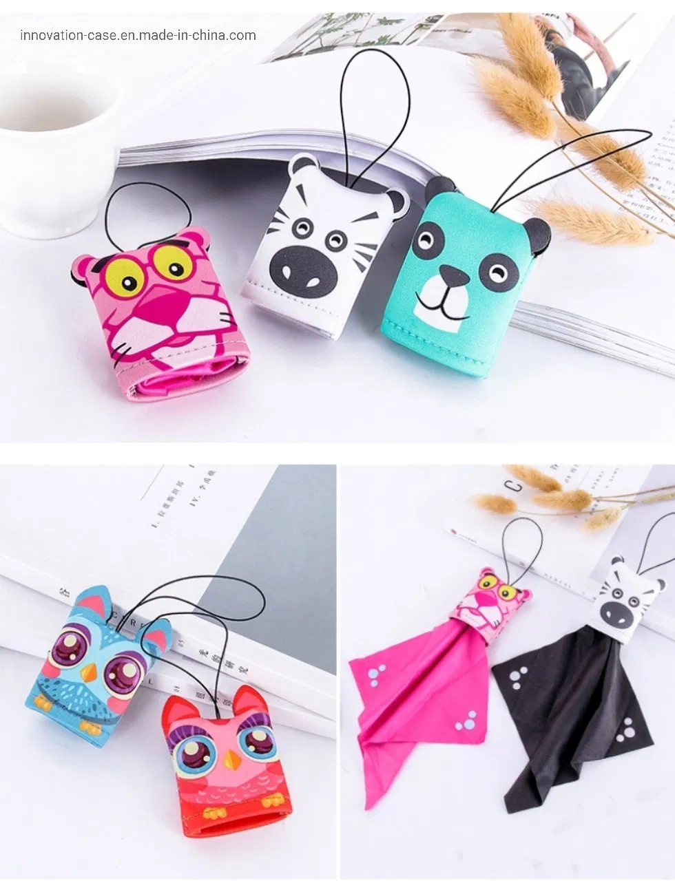 Wholesale Cute and Creative Hanging Cleaning Cloth; Personalized Microfiber Glasses Lens Cleaner