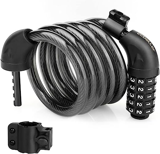 Keyless Cable Padlock Bike Steel Wire Locks Coded Bicycle Ring Lock