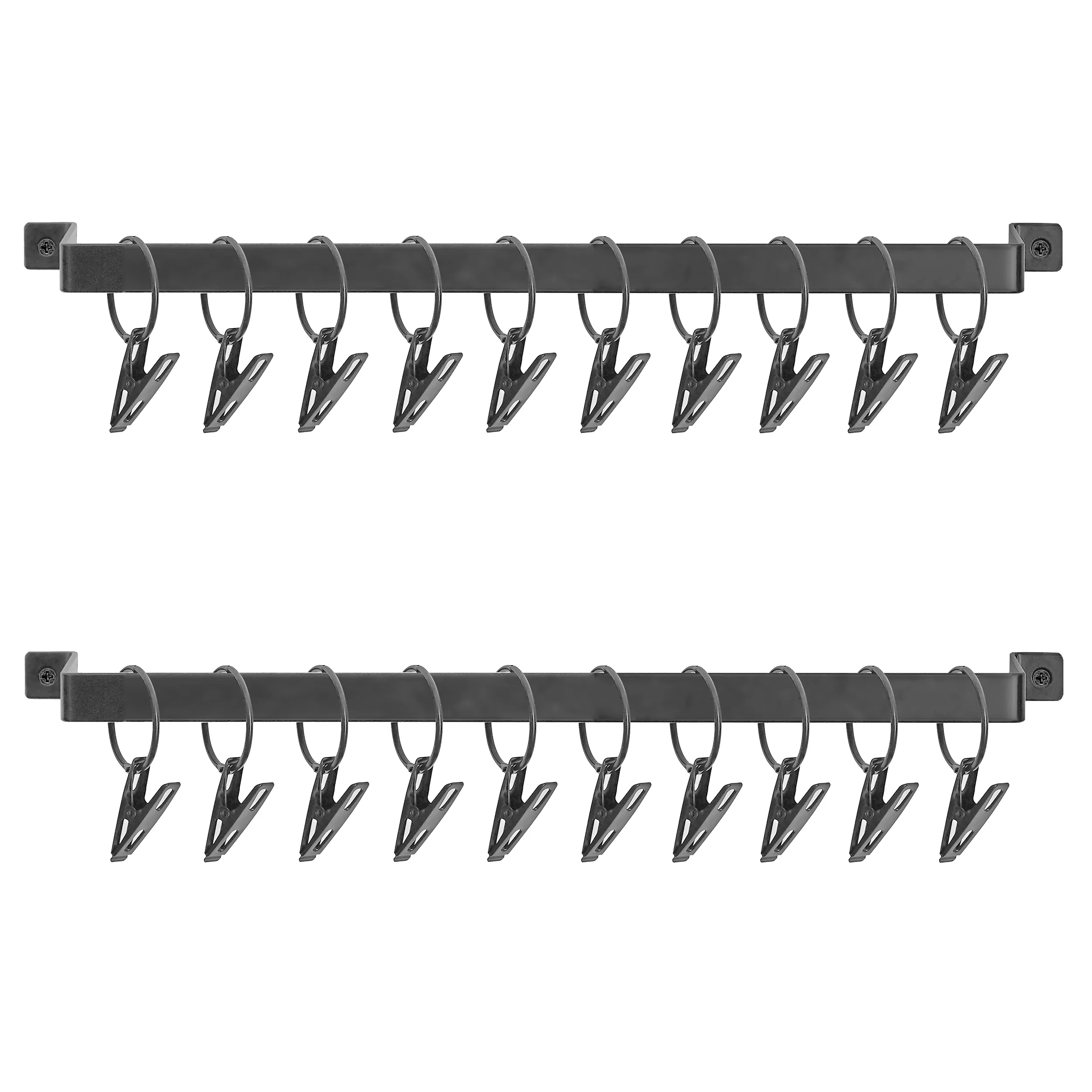 Stylish Black Metal Hat Hanger Cap Hook Rack Wall Mount Organizer Set of 2