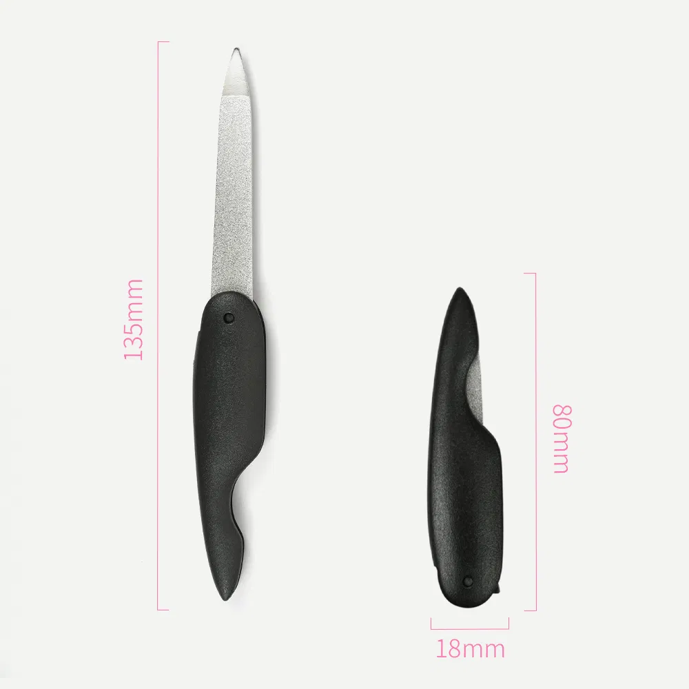 Mini Professional Metal Stainless Steel Nail File Folding Cuticle Manicure and Pedicure Tools Nail Buffer