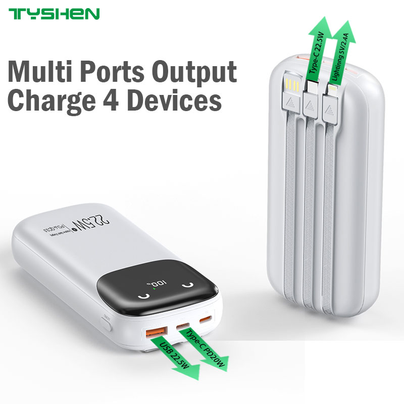 20000mAh Power Bank 22.5W/Pd20W/Pd18W Available with USB / Type-C / Lightning Cables