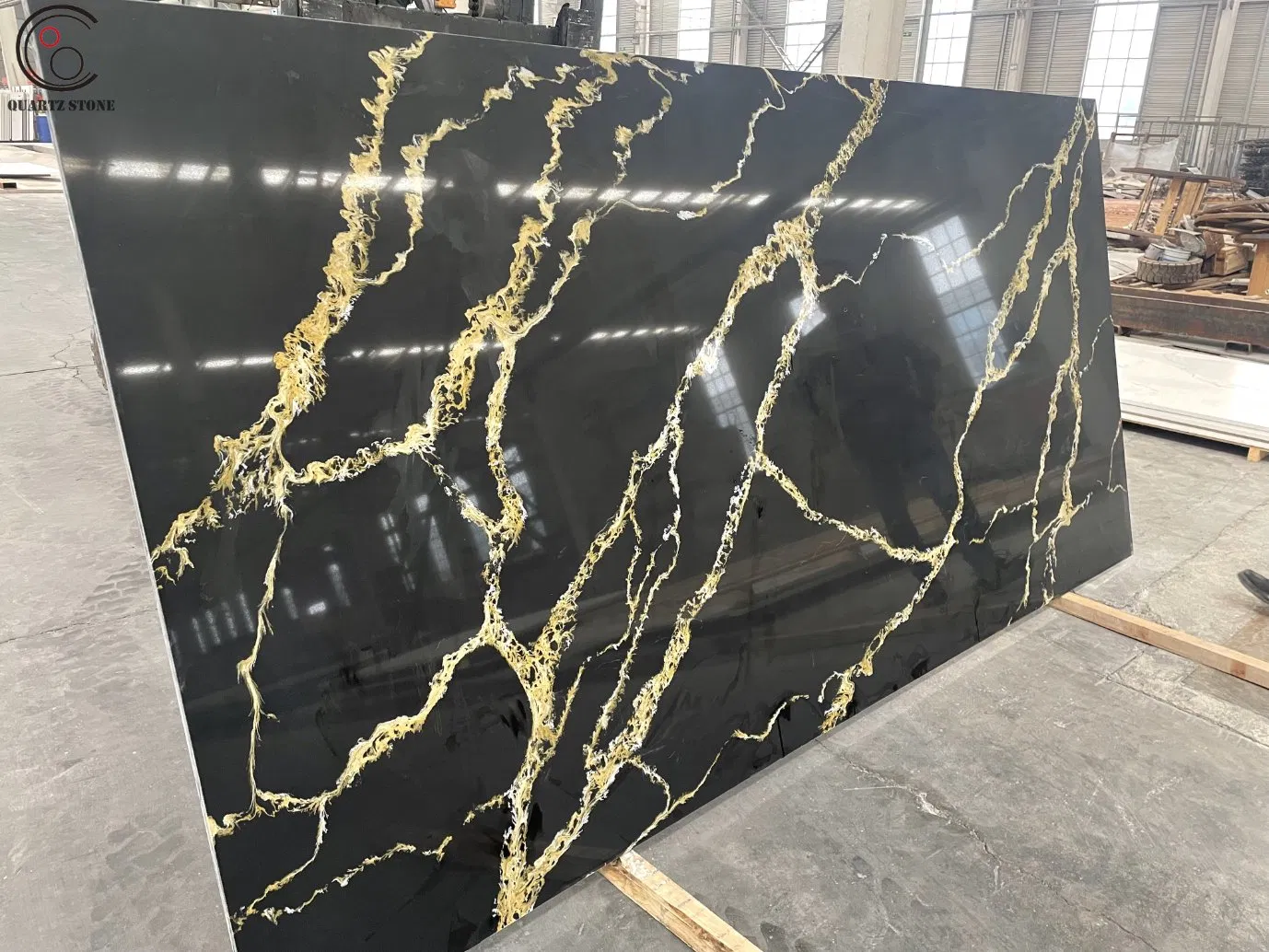 Manufacture Quartz Stone Slab Popular Color Large Veins Quartz Stone Slab