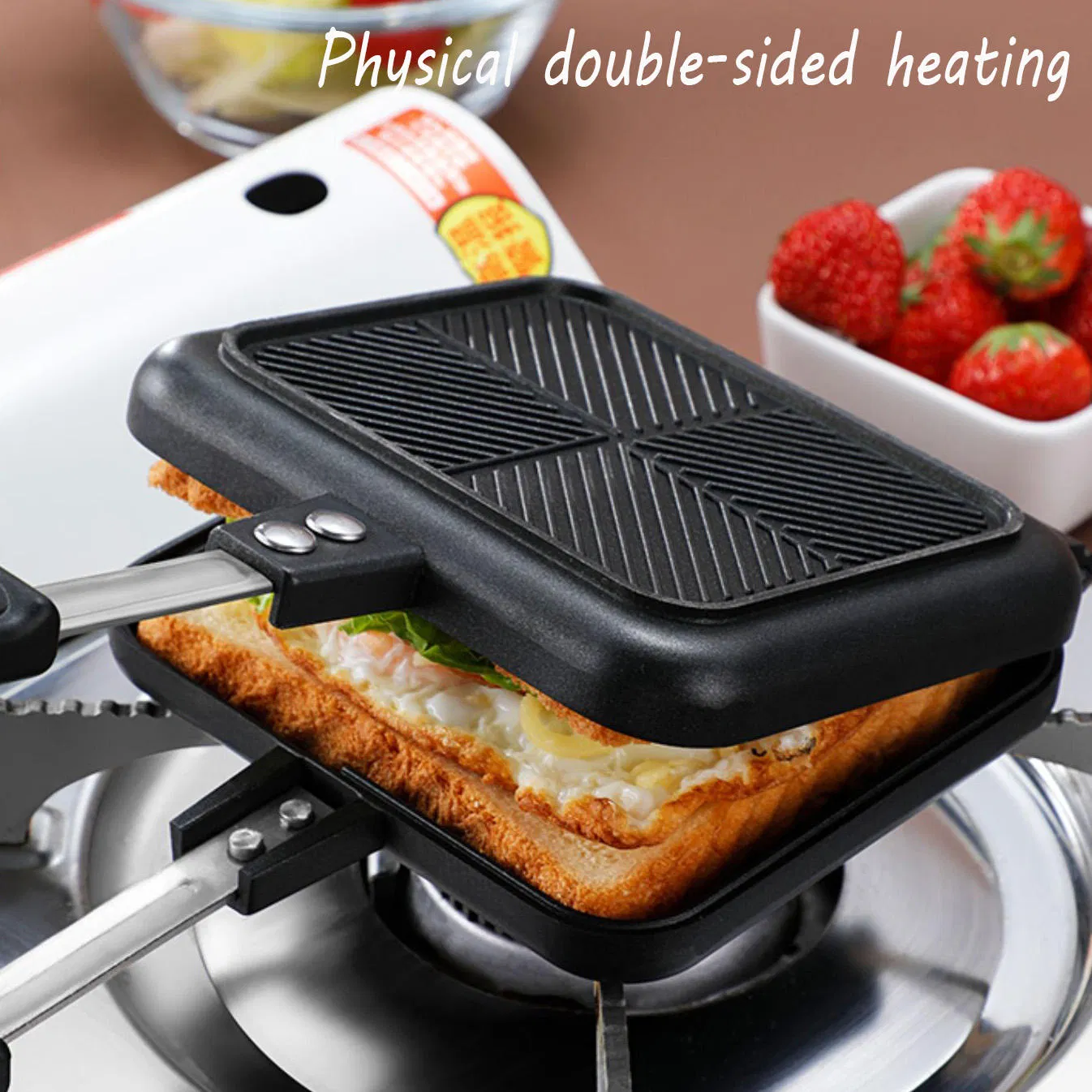 Best Selling Classic and Modern Square Aluminum Alloy Non-Stick Pan Sandwich Toaster Easy Clean Multi-Use for Kitchen Baking for Cooking
