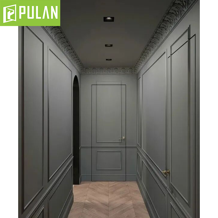 Interior Latest Design and Wall Fusion Customized PVC / Painted Finishing Invisible Aluminum Frame Wooden Flush Door with Quite Handle for Bedroom / Study