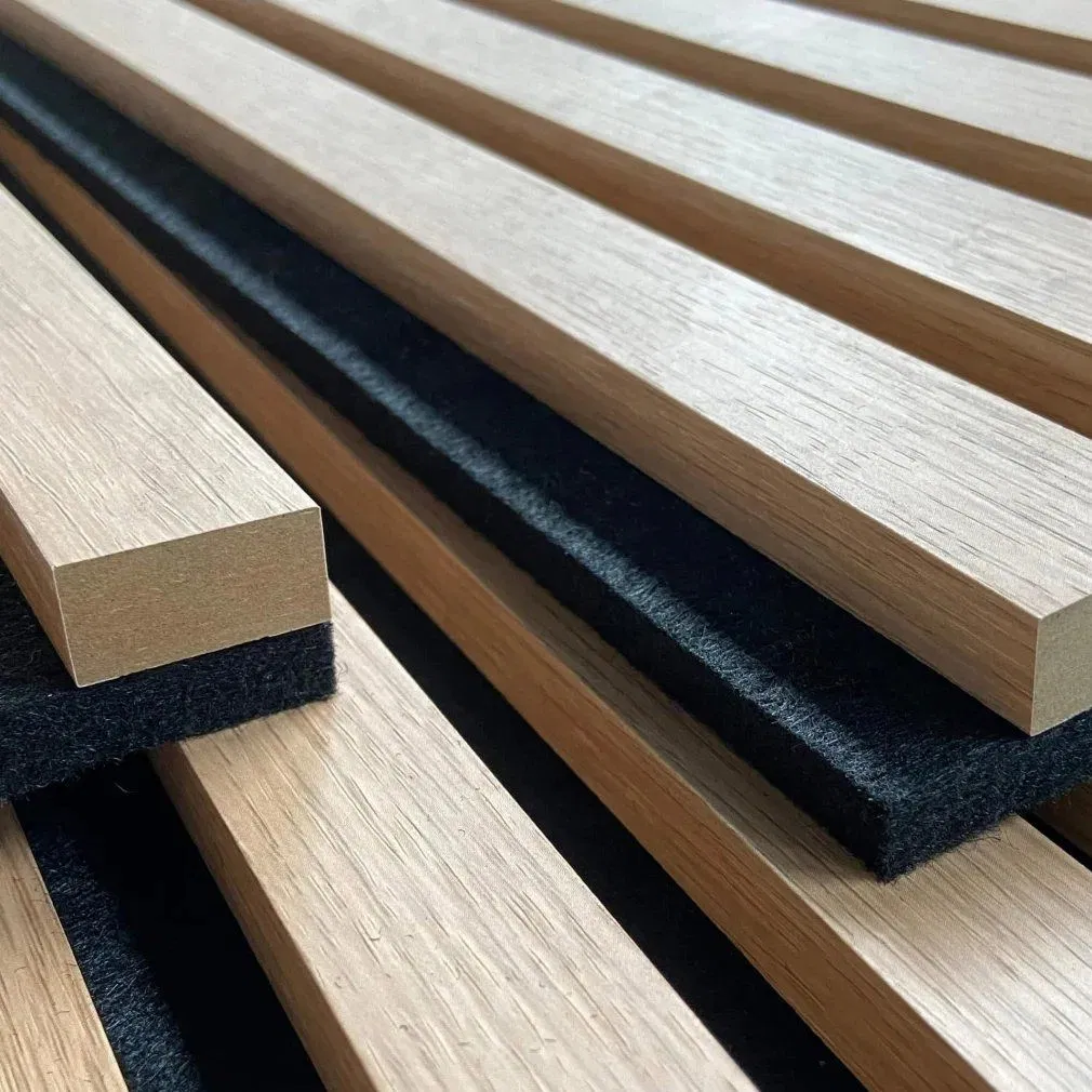 MDF Wood Slat Acoustic Panels with Carved Patterns for Wall Decoration