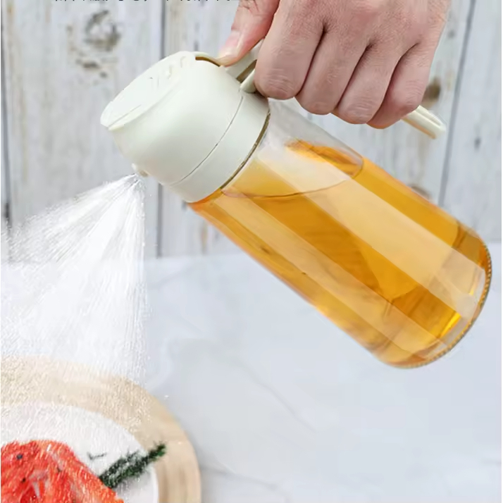 Wholesale 450ml 600ml Oil Glass Spray Bottle Portable Kitchen Packaging Body Oil Glass Bottle