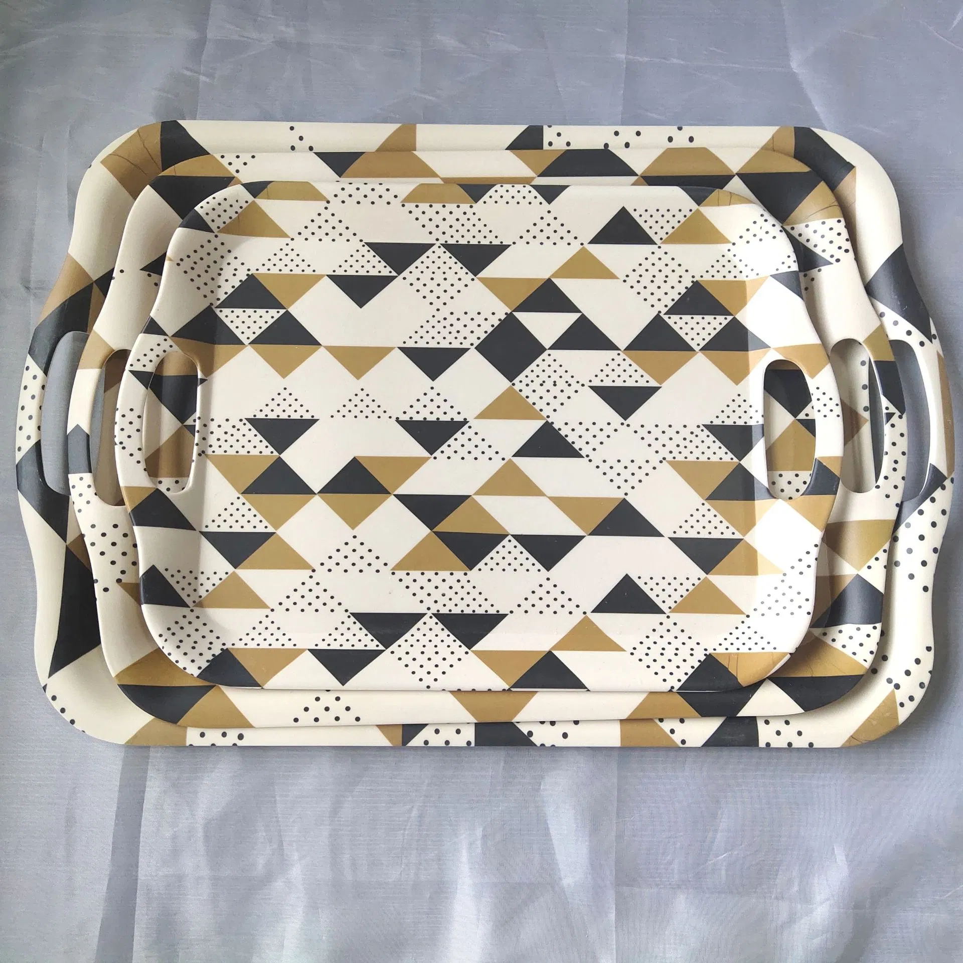 Rectangle Shape Melamine Bamboo Fiber Serving Tray