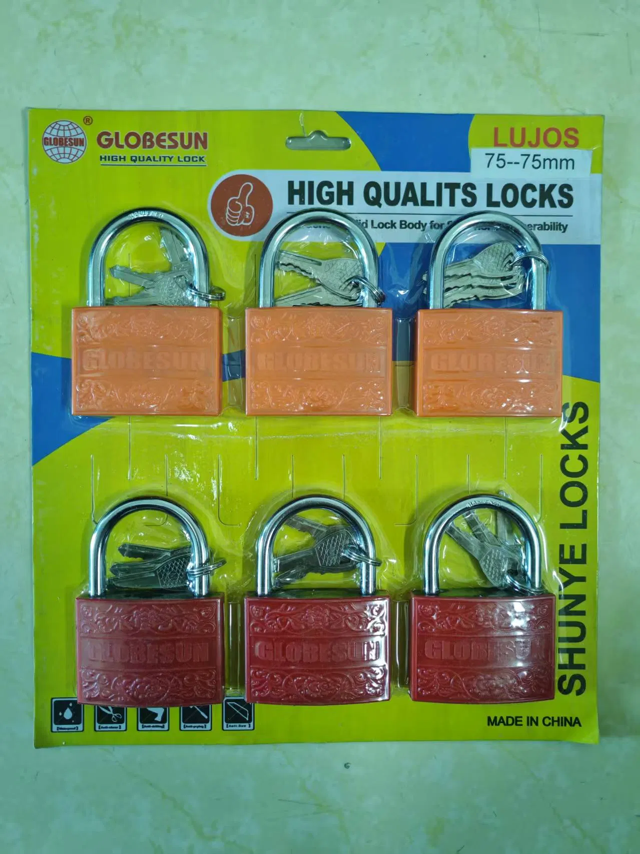High Quality Plastic Cover Iron Padlock