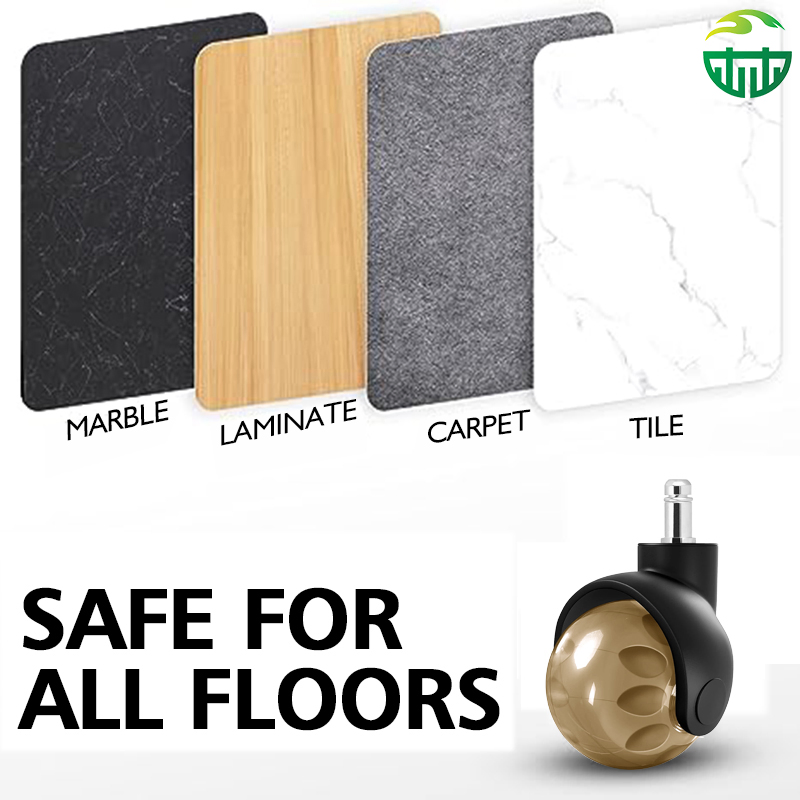 Hot Sell 2 Inch 50 mm Replaceable PU Yellow Color Ball Furniture Office Chair Caster Wheel for Gaming Chair Roller