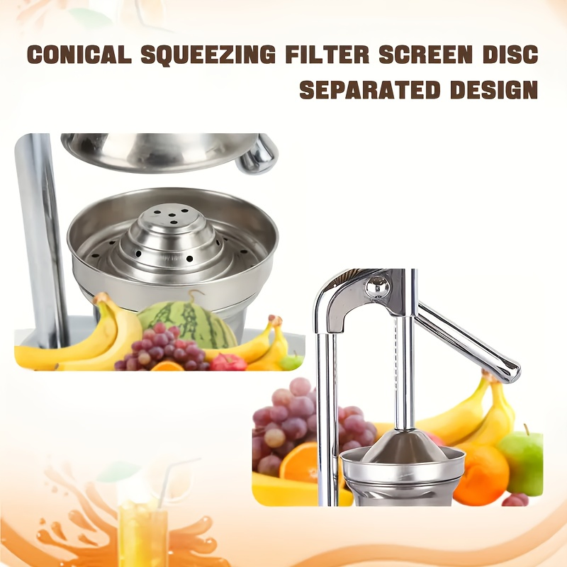 Durable Stainless Steel Manual Citrus Juicer with Fruit Basket
