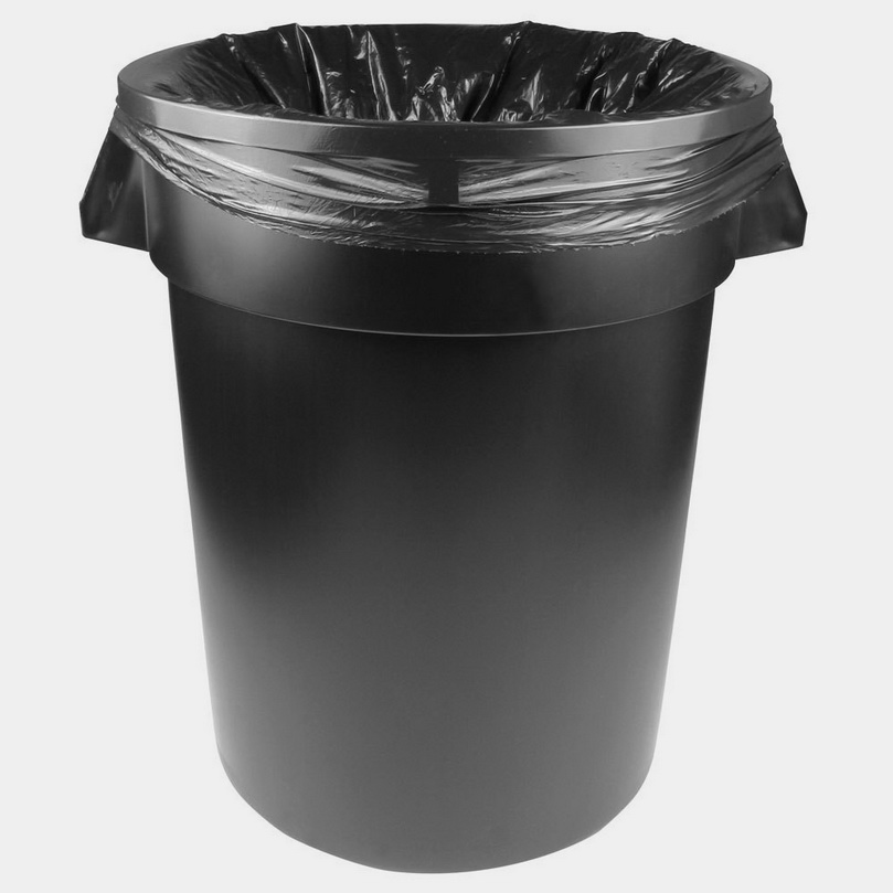50"X48" 1.5mil Heavy Duty Plastic Black Garbage Bag Can Liner