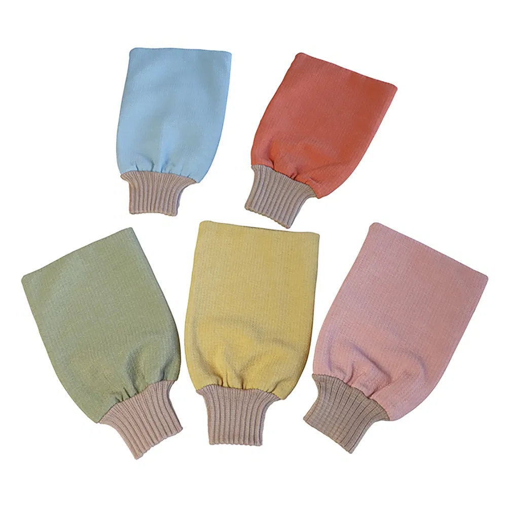 Colorful 100% Natural Korean Exfoliating Glove Scrubbing Gloves for Bath Body Exfoliating Glove