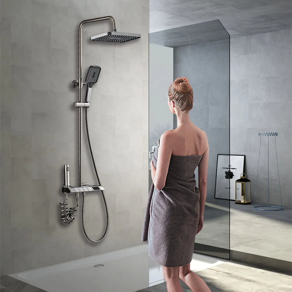 Modern Gunmetal Piano Key Shower for Luxurious Bathroom Upgrade