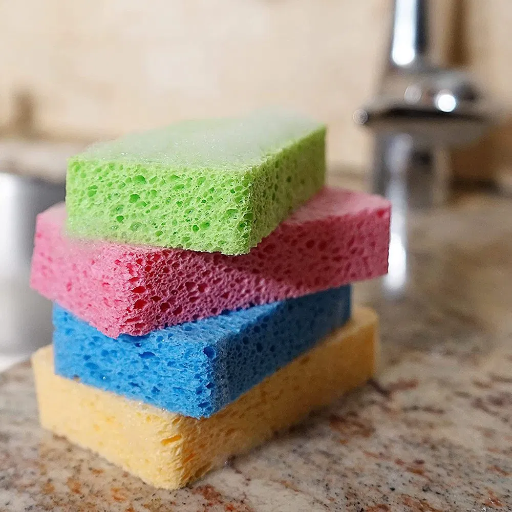 Kitchen Sponge Natural Sponges for Dishes Compressed Wood Pulp Sponges