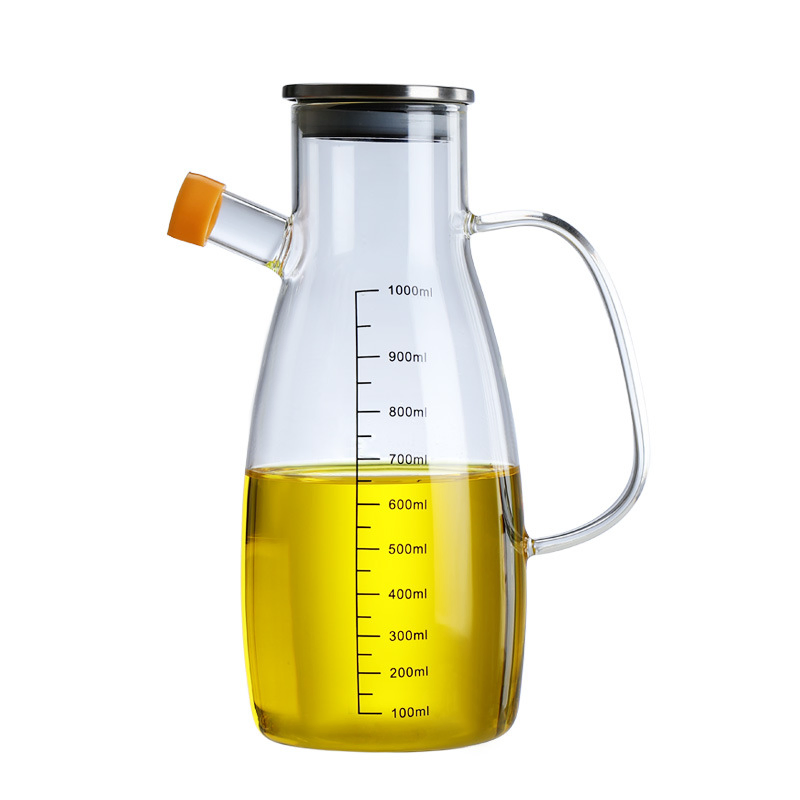 Olive Oil Dispenser Bottle and Kitchen Cooking Container with Measuring Logo