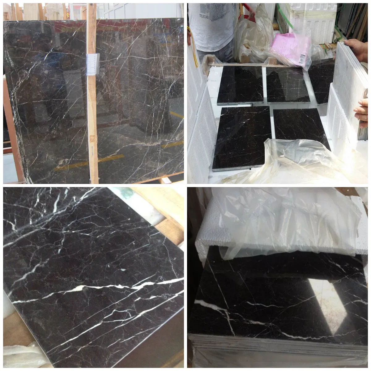 St Laurent Black Grey Marble for Laminate Flooring Stone Tiles
