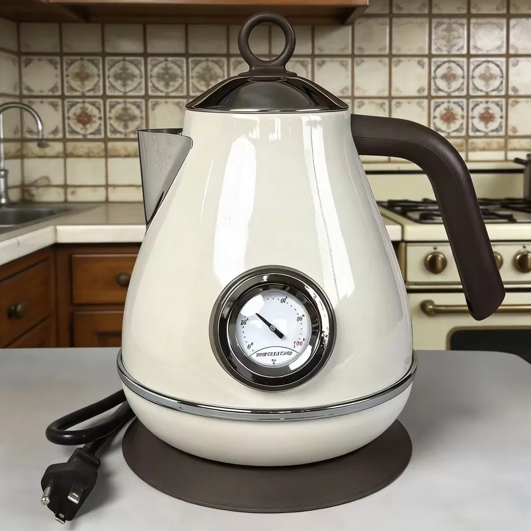 Durable Stainless Steel Water Kettle 1.7L Electric Retro Tea Pot