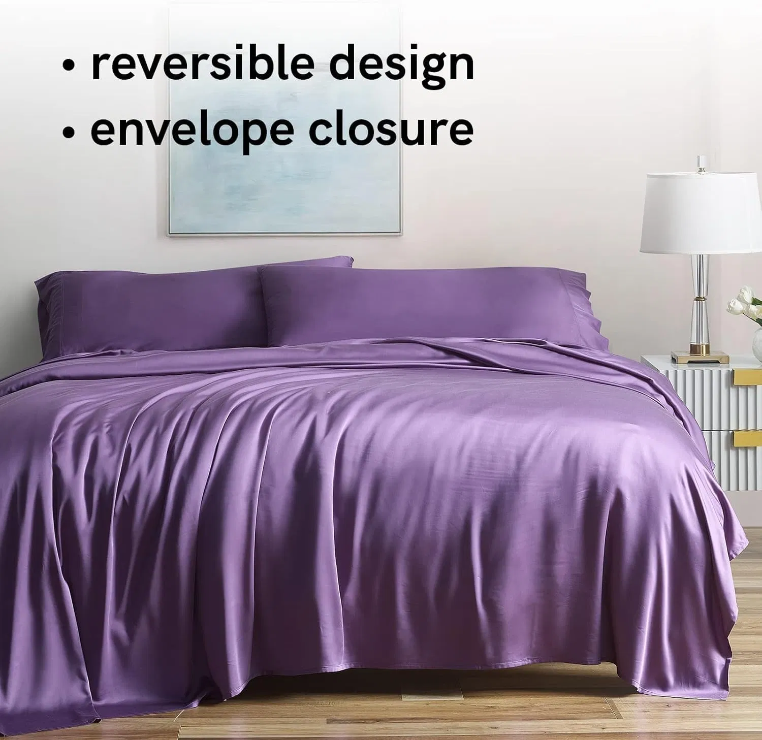 Cooling Bed Sheet Set with 100% Rayon Derived From Bamboo