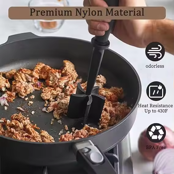 Black Kitchen Ground Meat Mashing Tool