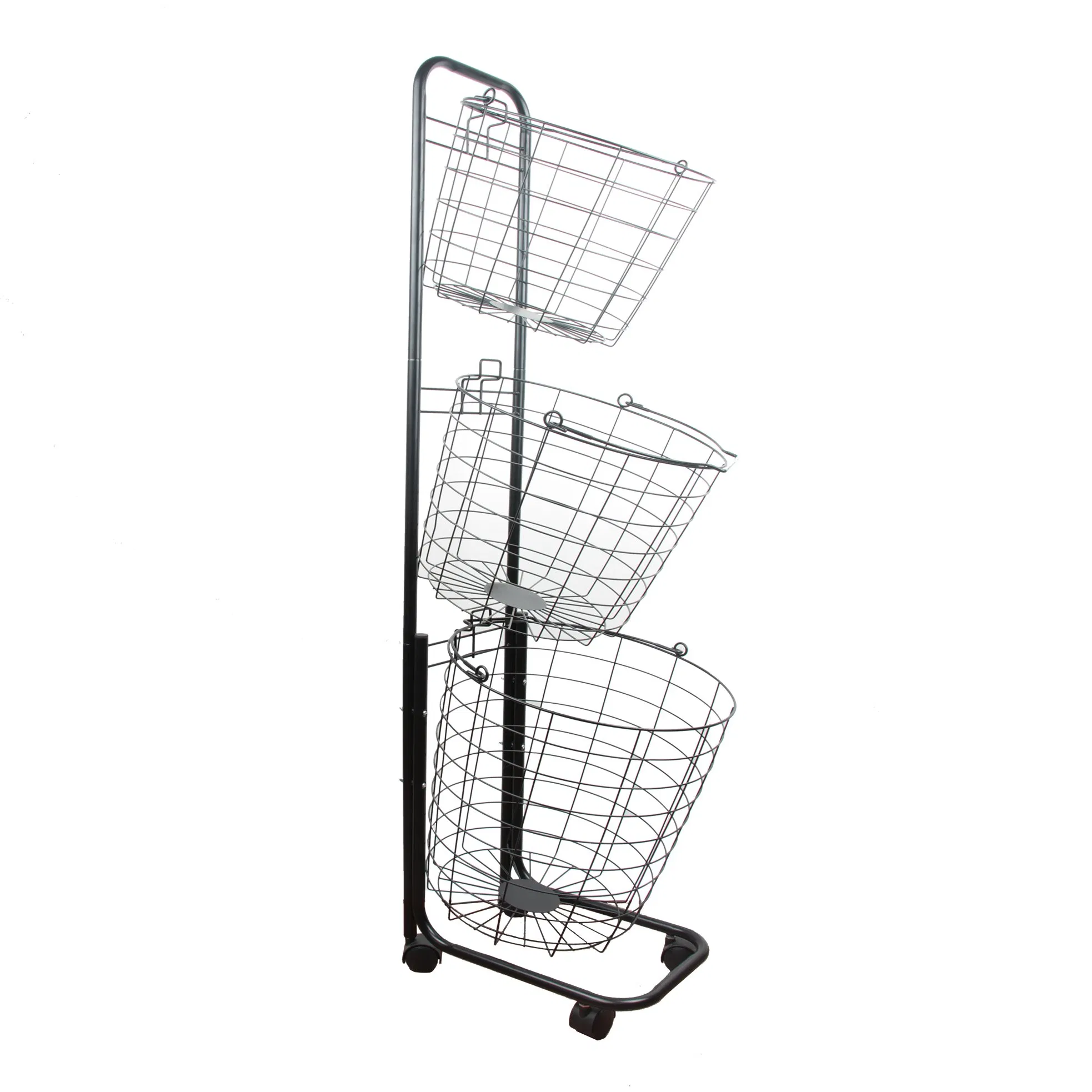 Laundry Hamper Basket Butler Cart with Wheels and Hanging Rack, White