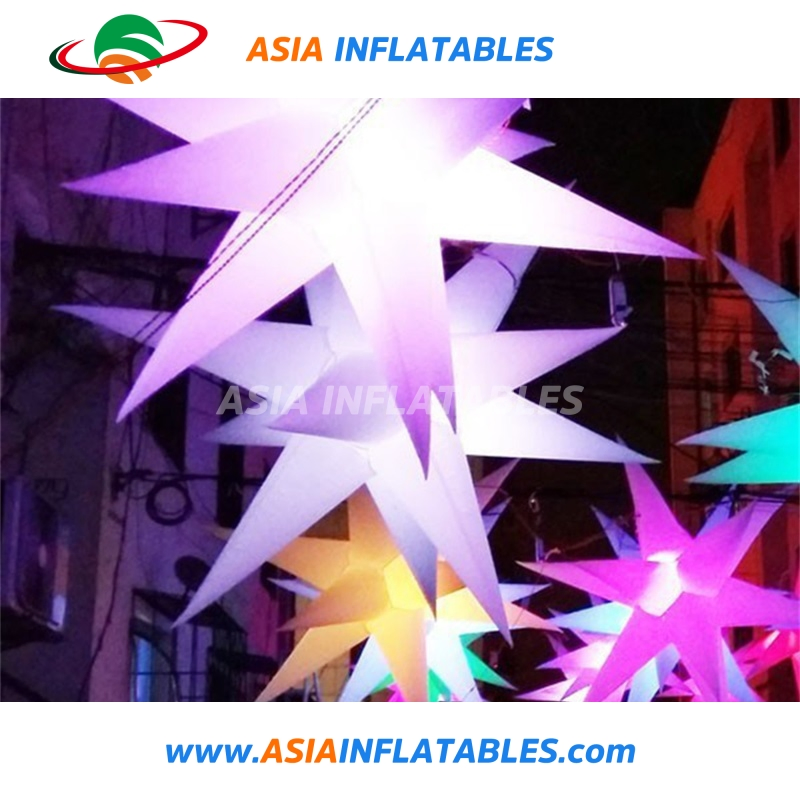 Party Decoration LED Star Light Inflatable Hanging Lighting Inflatable Star for Activity