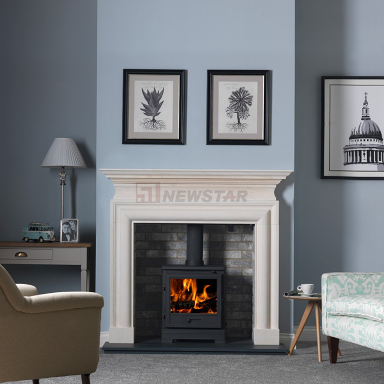Newstar Factory Price Hand Carved European Simplicity Marble Fireplace Lime Stone Frame Home Appliance
