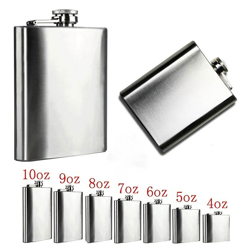 Portable Eco-Friendly Travel Silver 1-18 Ounce Vintage Design Custom Outdoor Camping Stainless Steel Hip Flask