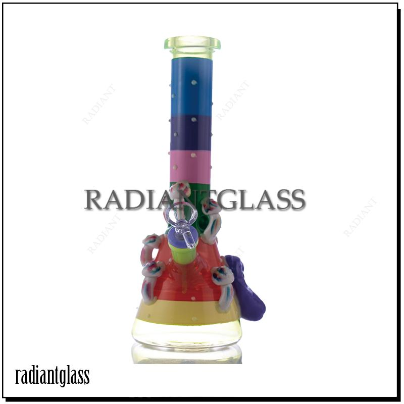 Wholesale Carton Cow Character Mix Color Glass Water Pipe Beaker Hookah Smoking Pipes