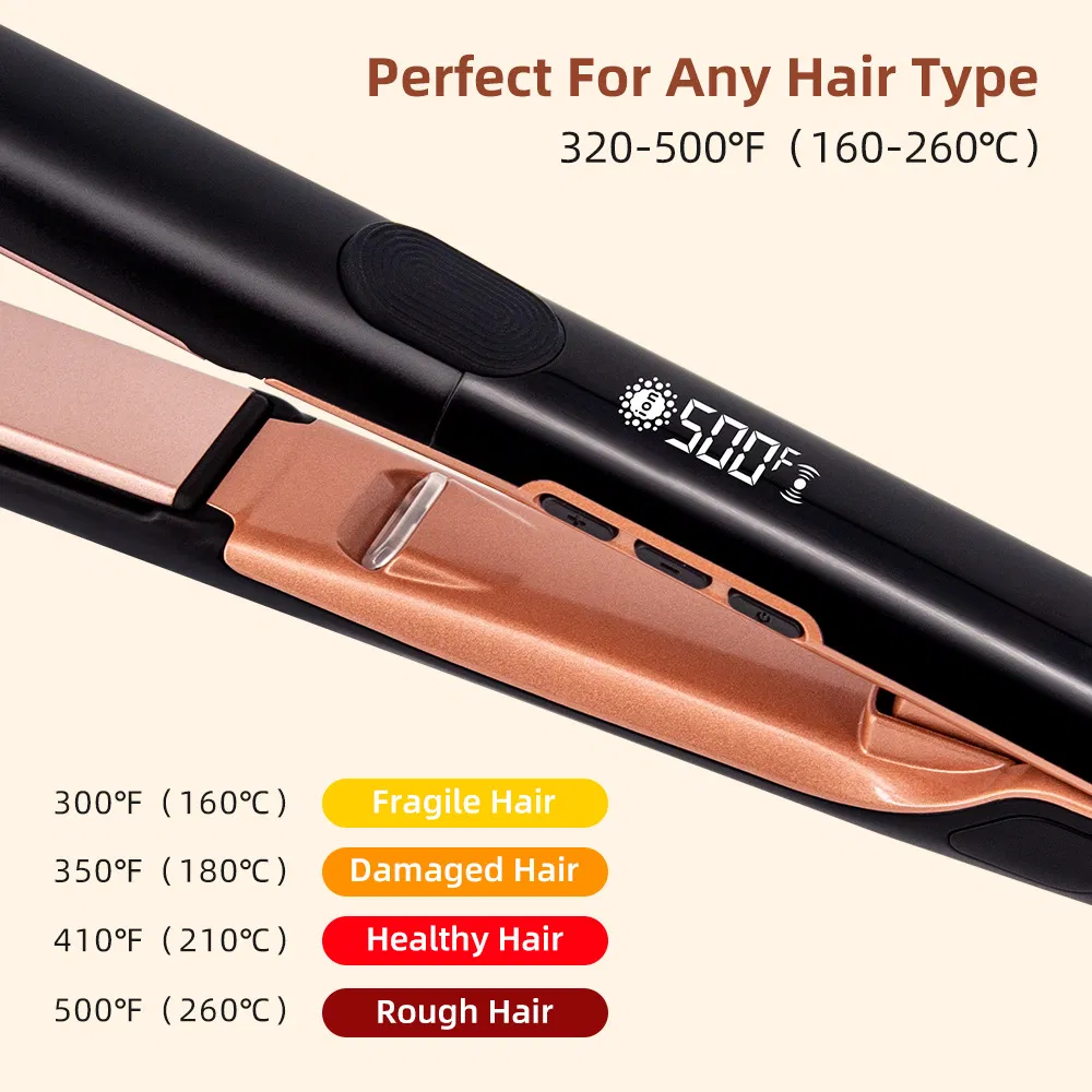 Professional Hair Straightener with Titanium Infused Ceramic Plates Flat Iron