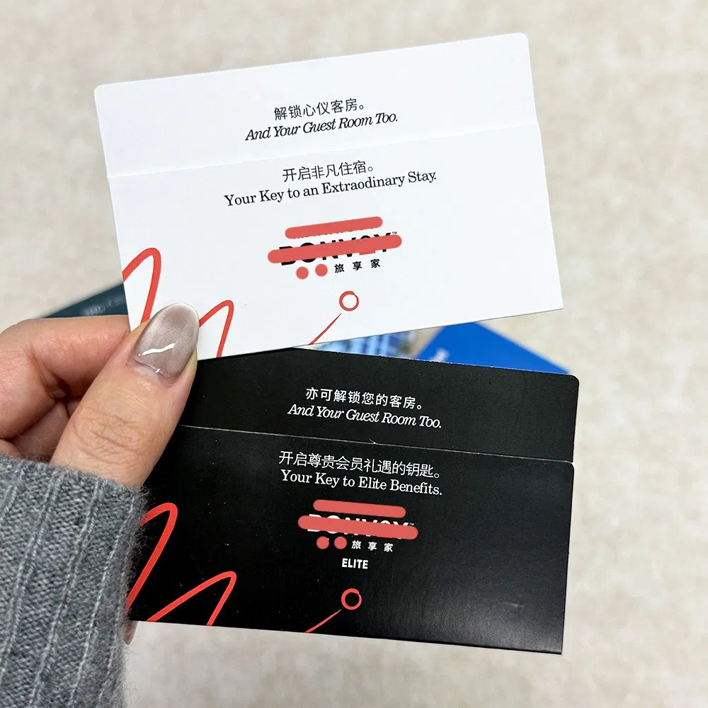 Custom Printing Hotel Room Card Welcome Envelope Credit Card Sleeve Keycard Paper Wallet Bag Key Card Paper Holder for Hotel