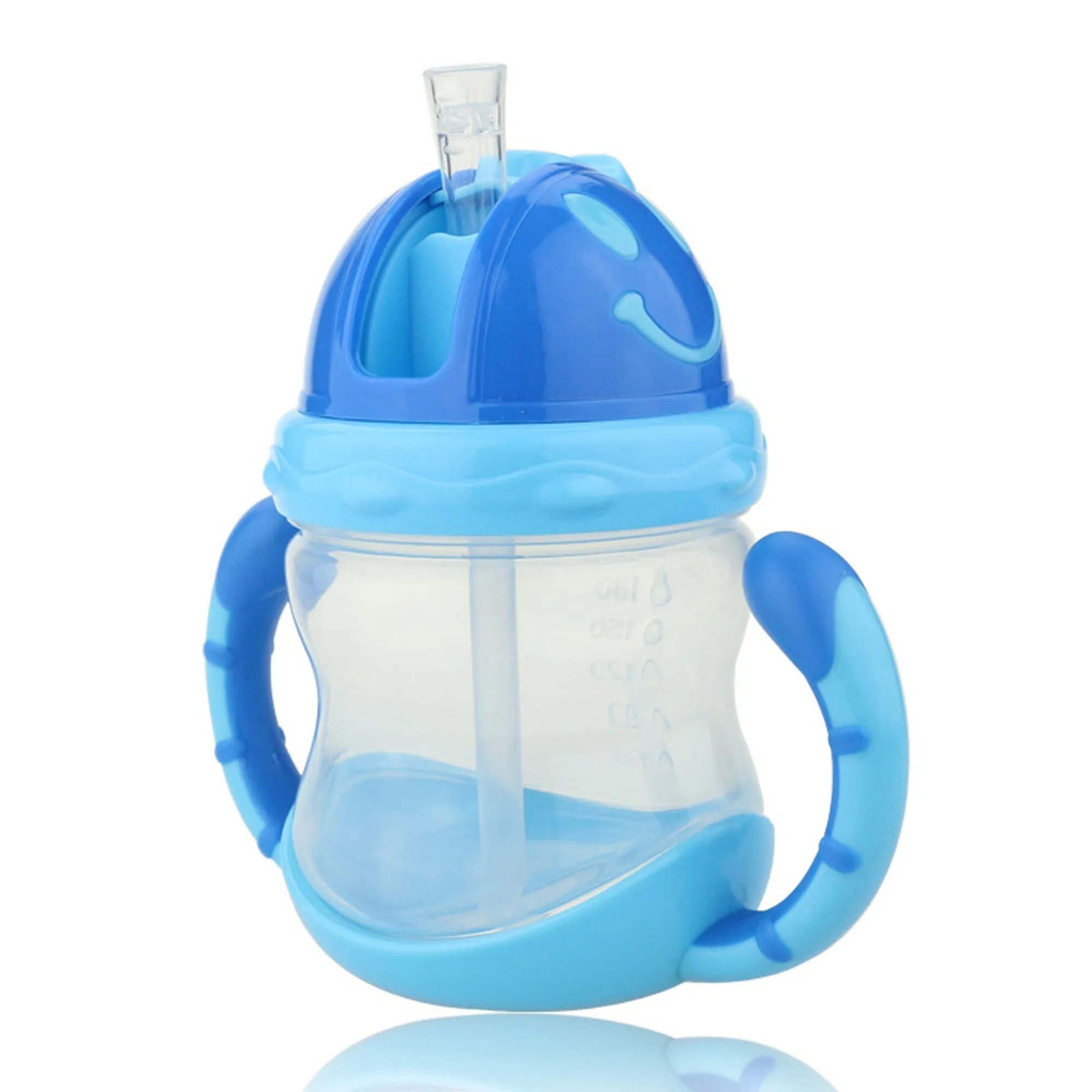 Click Lock Weighted Straw Cup 7 Ounce Blue Green Pack of 2 Sippy Cups