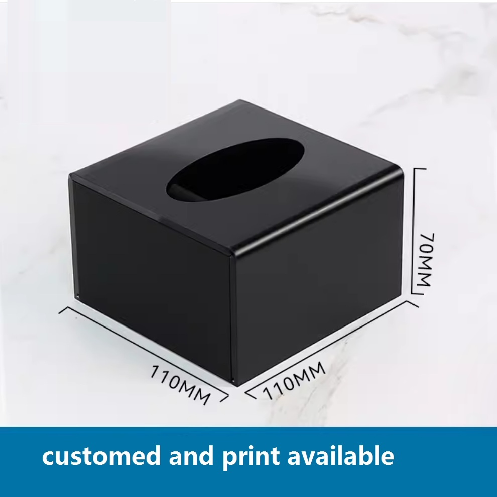 Napkin Dispenser 110mm Black Matte Product Support Stands Hotel Consumables Room Storage Hotel Consumable Box Organization Factory Customized Custom Leather