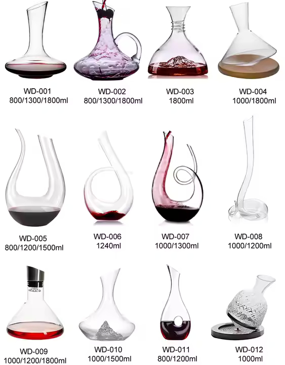 China Hand Made Home Bar Custom Personalized Creative 1500ml Wine Carafe Decanter Glass Set with Wine Glasses