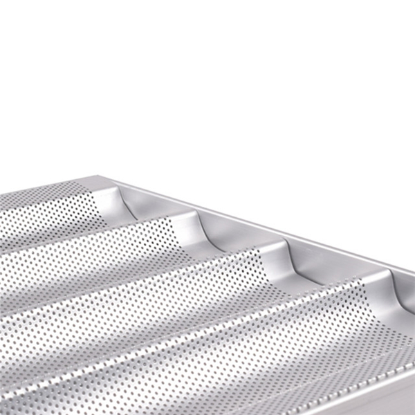 High Quality Commercial Use Bakery Oven Aluminium Perforated French Bread Loaf Baking Tray Baguette Bread Tray