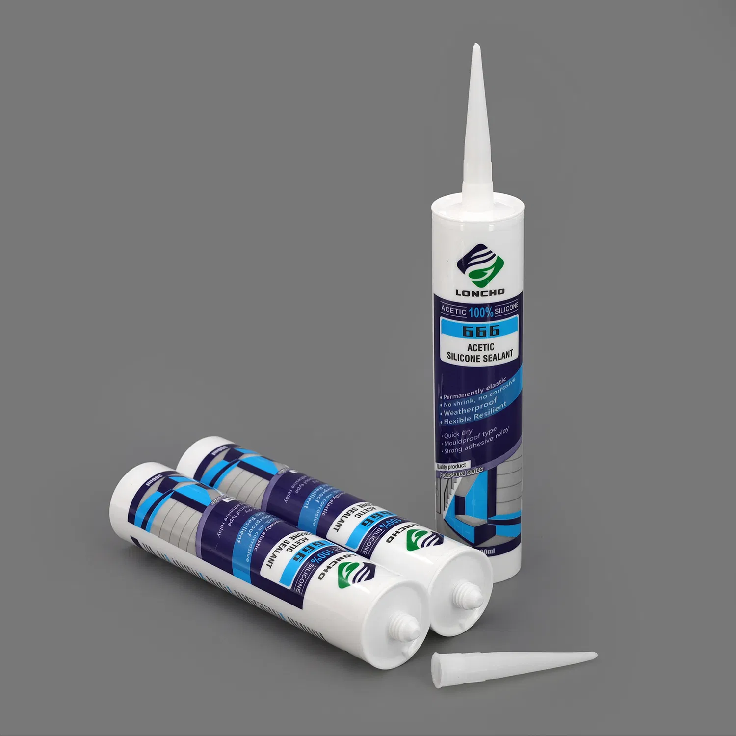General Purpose Stain-Resistant Acetic Silicone Sealant for Glass