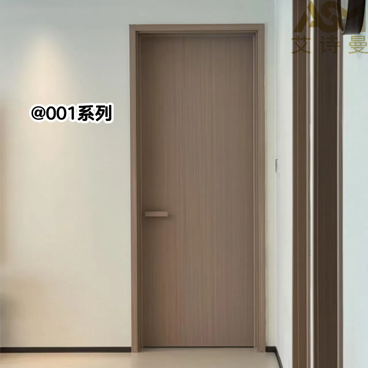Assembled Tech Veneer Wood Plastic Composite Door for Room Interior Luxury Solid Main Bedroom Wooden Door