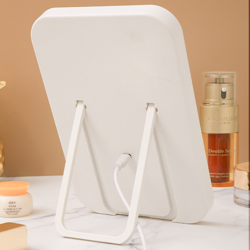 Portable Foldable High-Definition Three-Color LED Desktop Makeup Mirror