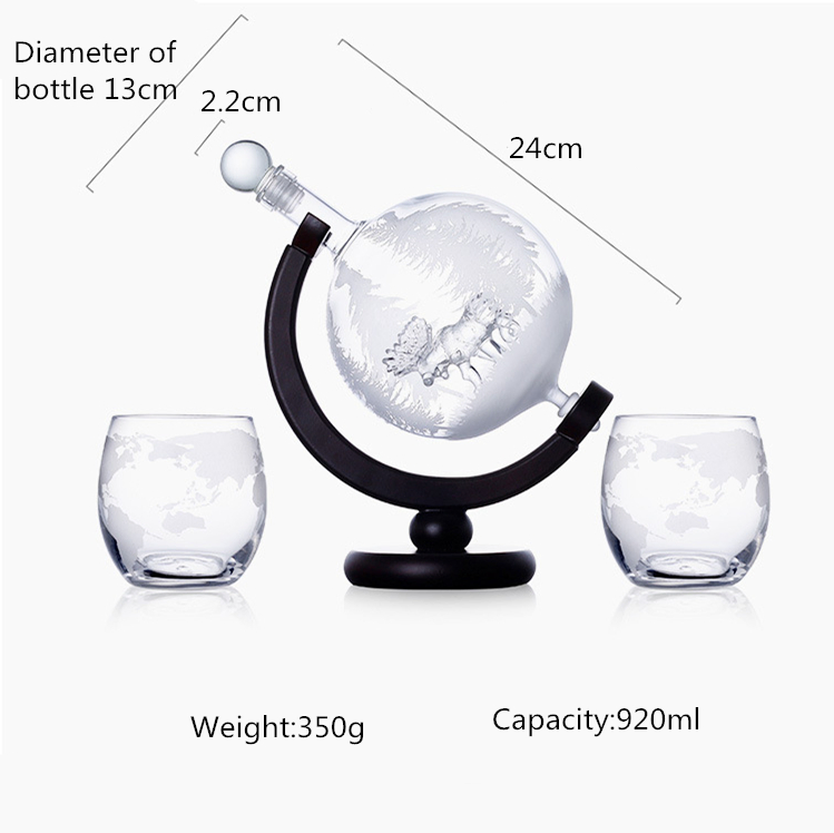 Round Whiskey Decanter Bottle Embedded Elk Craft Whiskey Wine Bottle