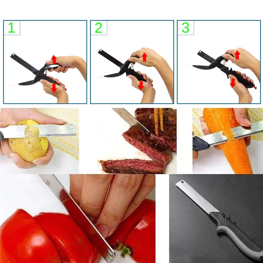 Healthy Eating Vegetable Slicer Cutter Salad Scissors Knife Blade Sharpener Salad Chopper
