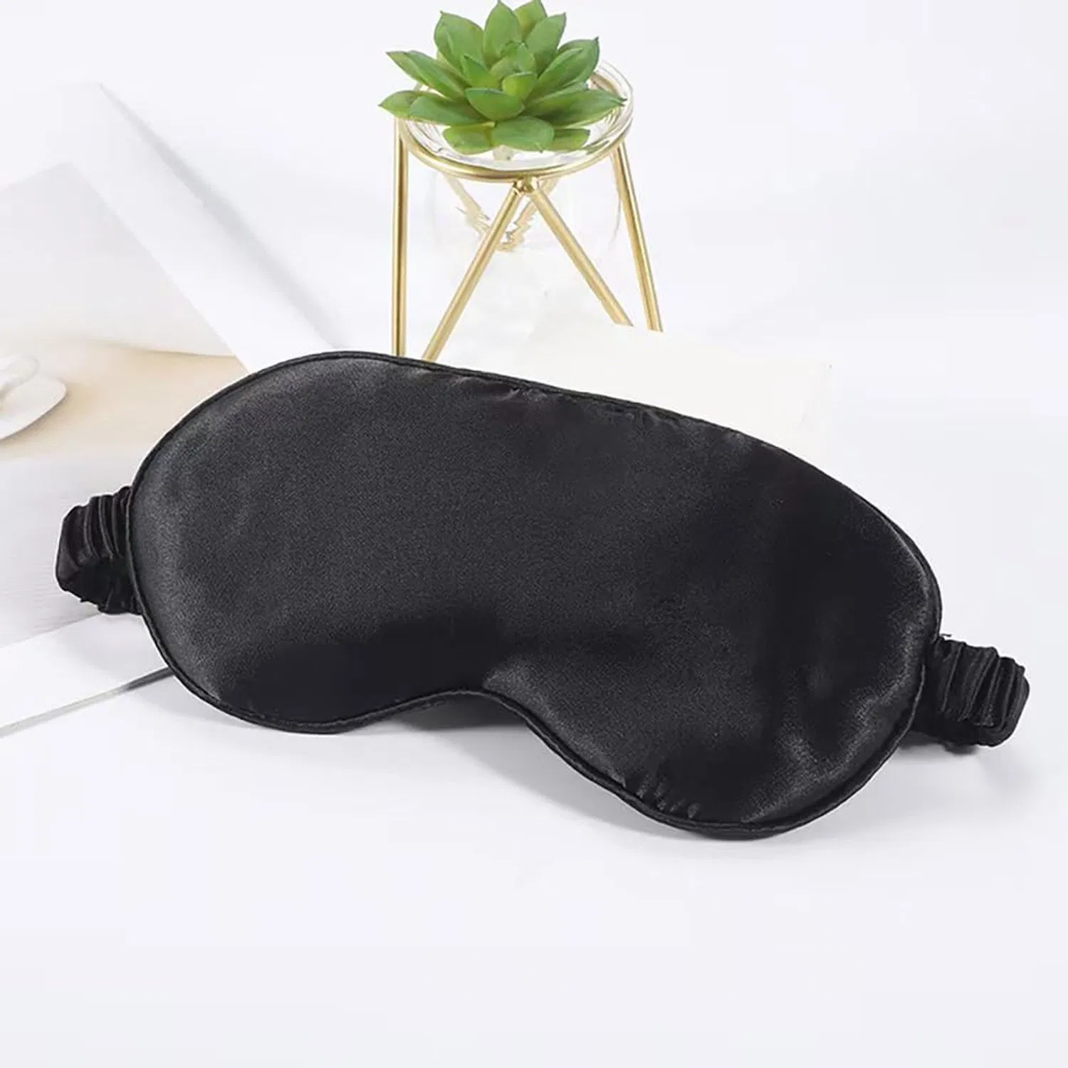2025 Satin Black Premium Eye Mask Home Sleep Eyeshade