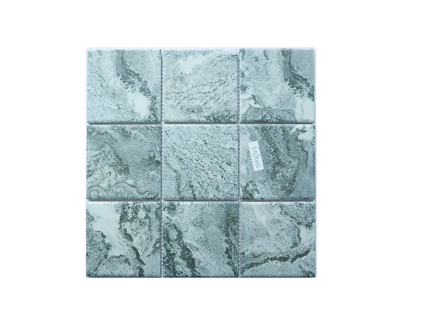 Custom Logo Blue Marble Stone Swimming Pool 3D Mosaic Floor Tile Craft Decoration