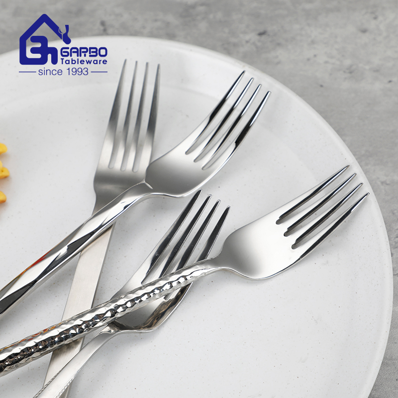 Stainless Steel Fork with Engraved Gold Handle Dinnerware Forks Table Kitchen Flatware Set Cutlery