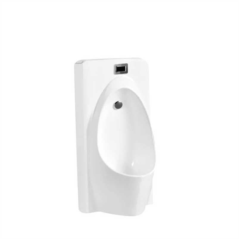 Standing Sensor Urinal for Kids: Small Size, Yellow Color Pattern Ceramics with Sensor Device, Ideal for Wall-Mounted Urinals