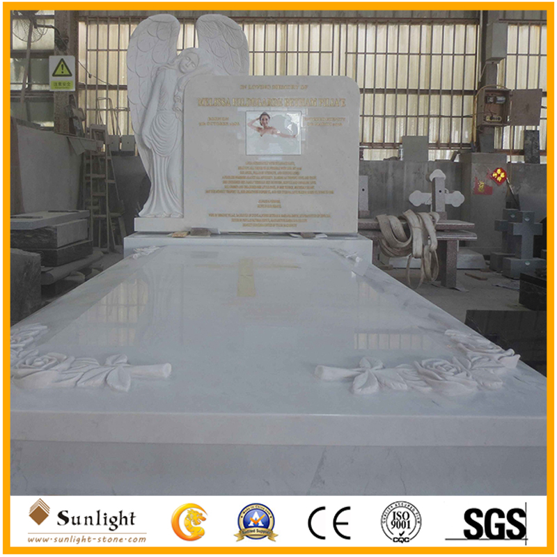 Natural White Marble Stone Blank Monument and Tombstone