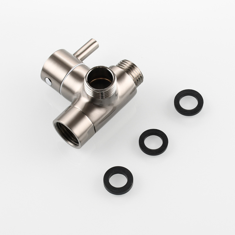 G 1/2 3/4 3/8 Bathroom Brass Hand Shower Head Shut-off Valve Faucet Black Shower Arm 3 Way Diverter