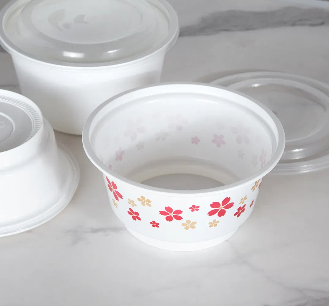 Disposable 32oz Round Meal Prep Containers Plastic Food Bowl with Lids