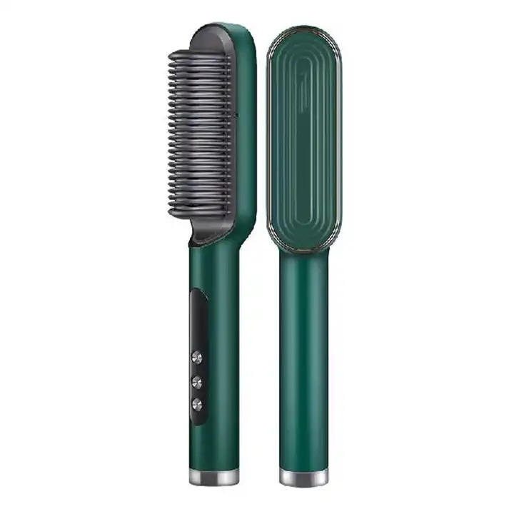 Anion Hair Straightener Comb Curler 2 in 1 Device