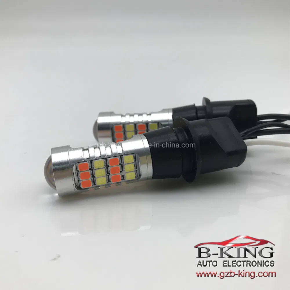 Светодиодная лампа W16W T15 белая+красная для стоп-сигнала и ДХО