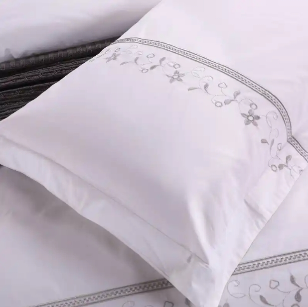 Solid White Embroidered Hotel Collection Bedding Comforter Set